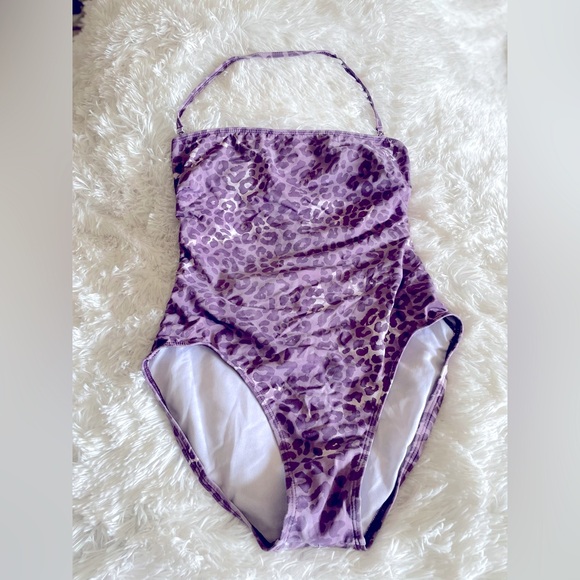 30. OP Purple Leopard Print One Piece Swimsuit - Picture 1 of 6